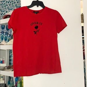 Red over it shirt